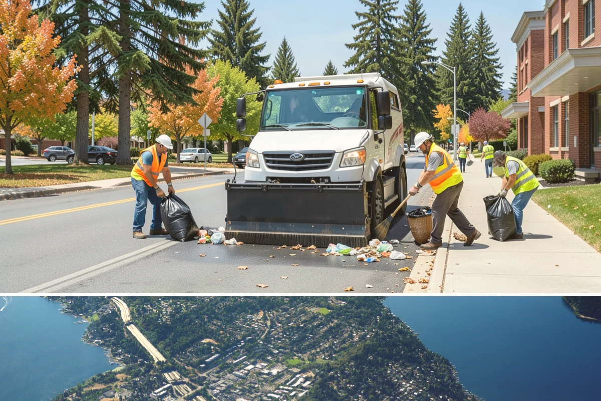 Bus Stop Cleaning in Mercer Island, King County, WA - Bus-stop cleaning runs year-round, with increased frequency valuable through wet fall and winter months when tracked-in grime...