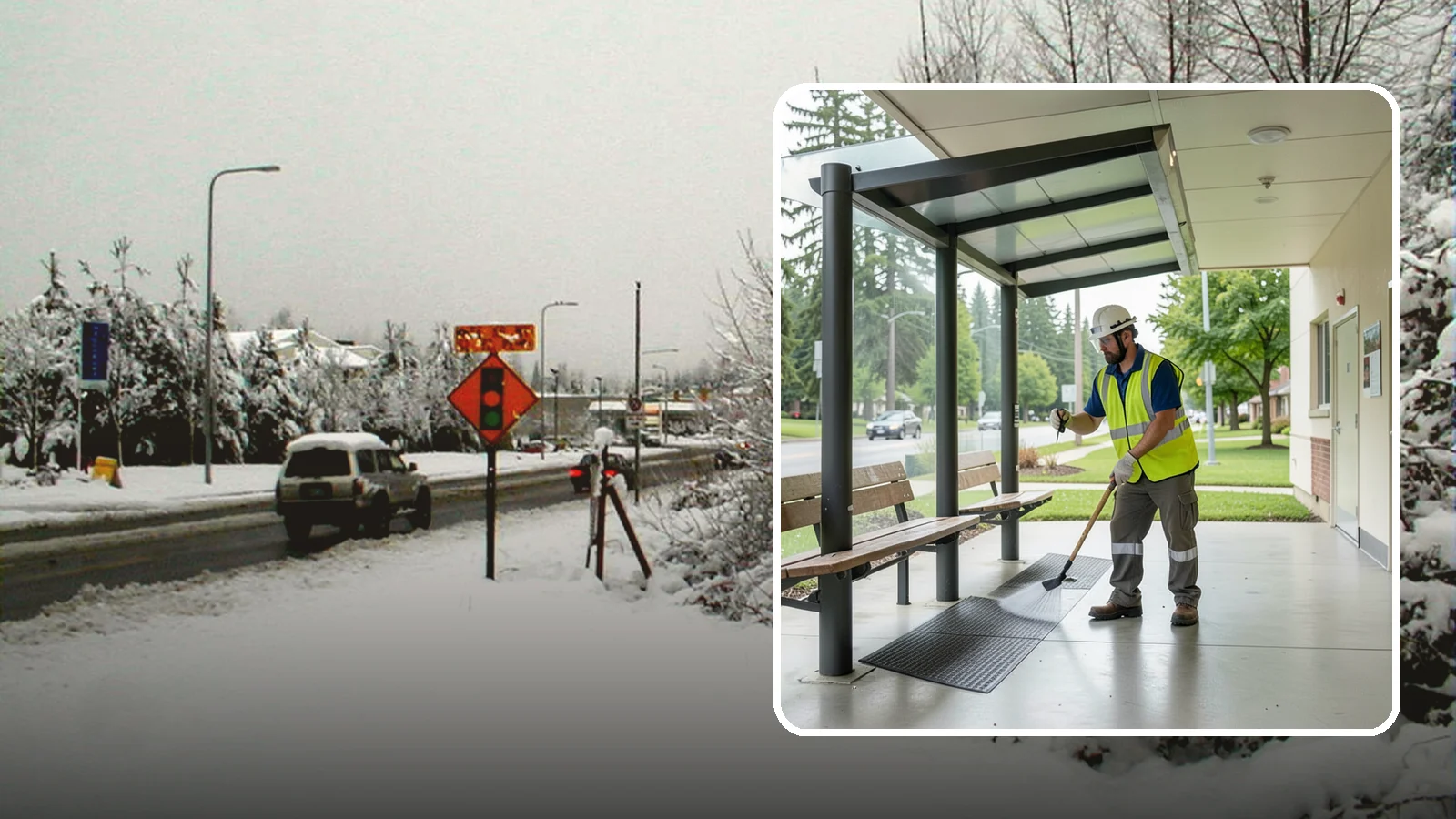 Bus Stop Cleaning in Newcastle, King County, WA - Keep bus stops, benches, and boarding pads clean and sanitary for daily transit riders.