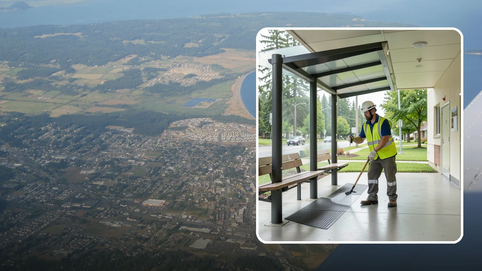 Bus Stop Cleaning in Oak Harbor, Island County, WA - Keep bus stops, benches, and boarding pads clean and sanitary for daily transit riders.