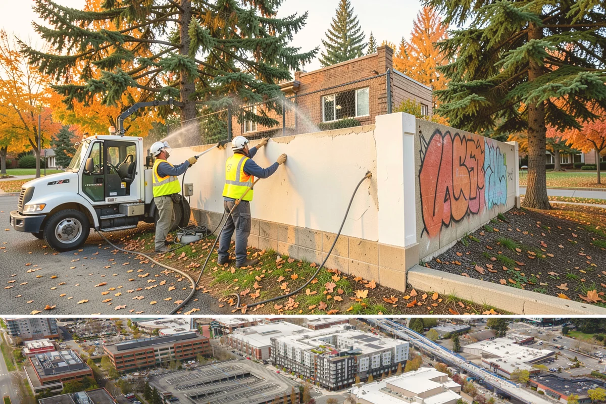 Bus Stop Cleaning in Redmond, King County, WA - Bus-stop cleaning runs year-round, with increased frequency valuable through wet fall and winter months when tracked-in grime...