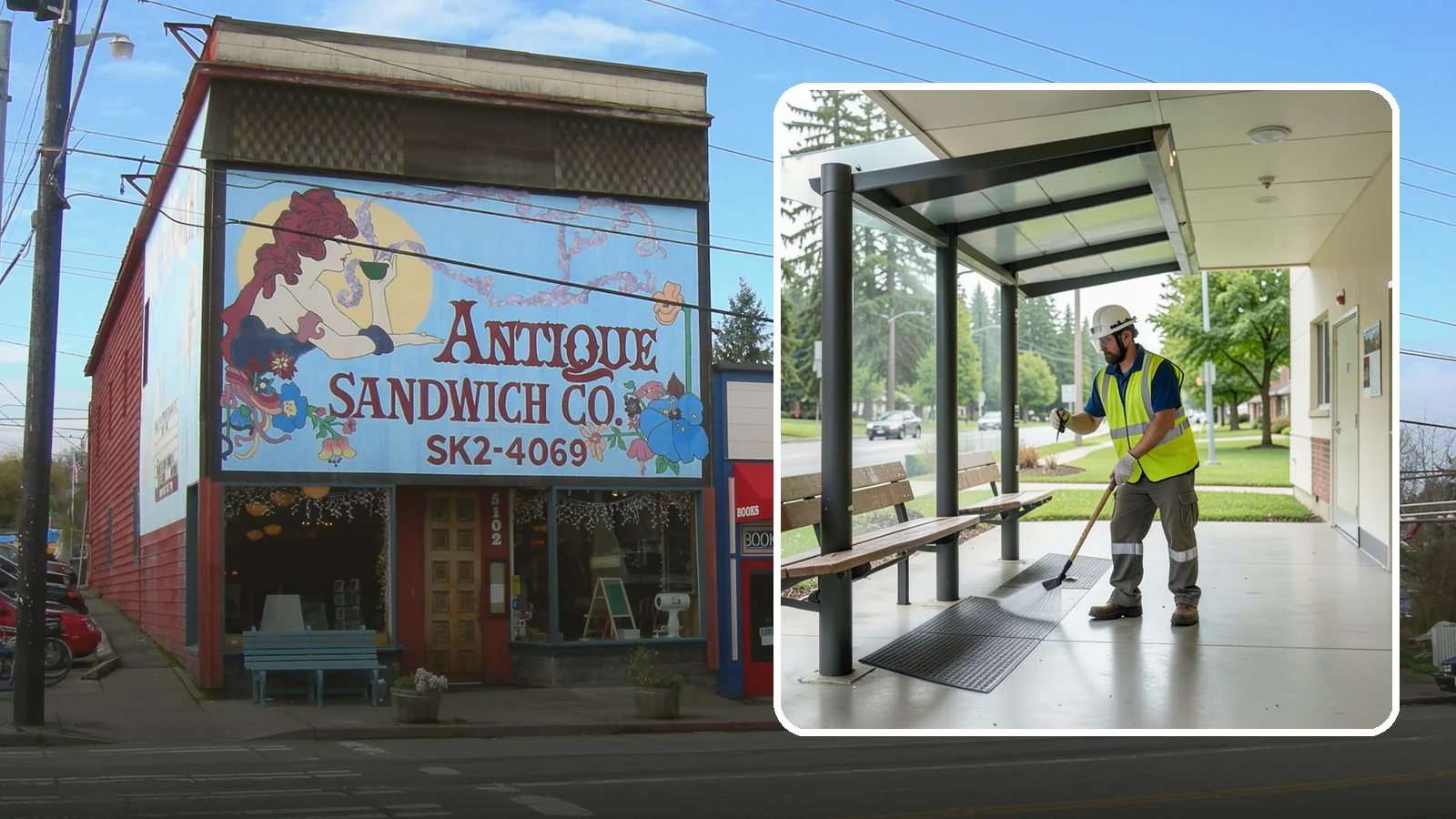 Bus Stop Cleaning in Ruston, Pierce County, WA - Keep bus stops, benches, and boarding pads clean and sanitary for daily transit riders.