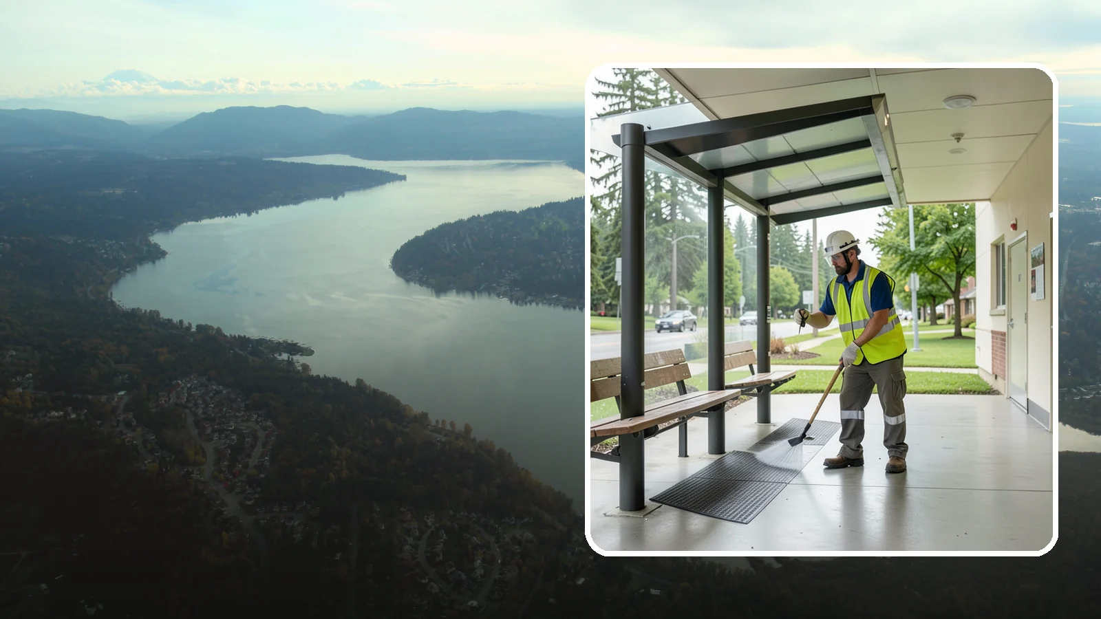 Bus Stop Cleaning in Sammamish, King County, WA - Keep bus stops, benches, and boarding pads clean and sanitary for daily transit riders.