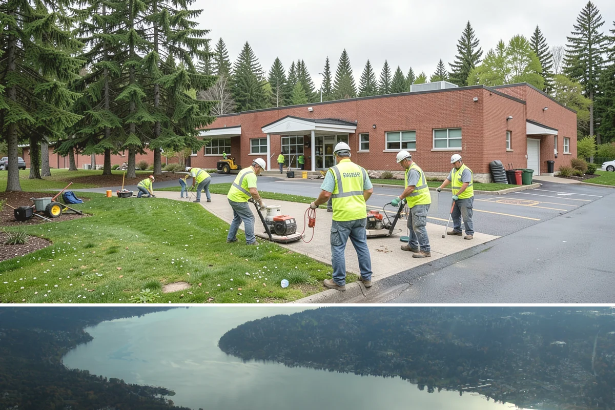 Bus Stop Cleaning in Sammamish, King County, WA - Bus-stop cleaning runs year-round, with increased frequency valuable through wet fall and winter months when tracked-in grime...