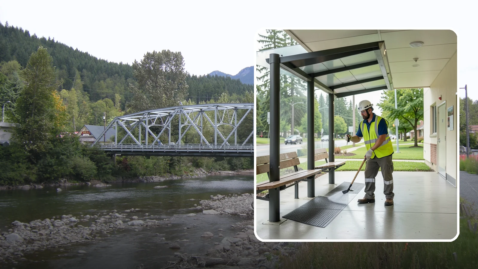Bus Stop Cleaning in Skykomish, King County, WA - Keep bus stops, benches, and boarding pads clean and sanitary for daily transit riders.