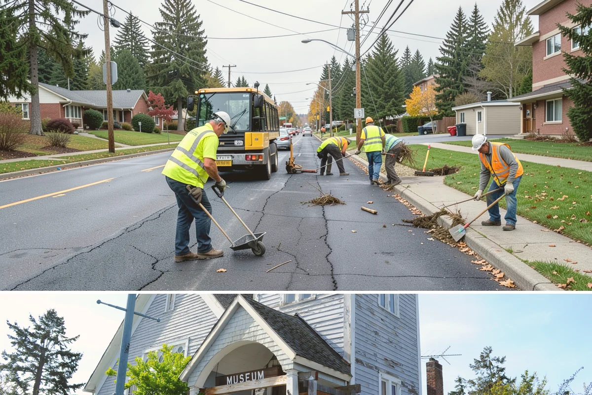 Bus Stop Cleaning in Steilacoom, Pierce County, WA - Bus-stop cleaning runs year-round, with increased frequency valuable through wet fall and winter months when tracked-in grime...