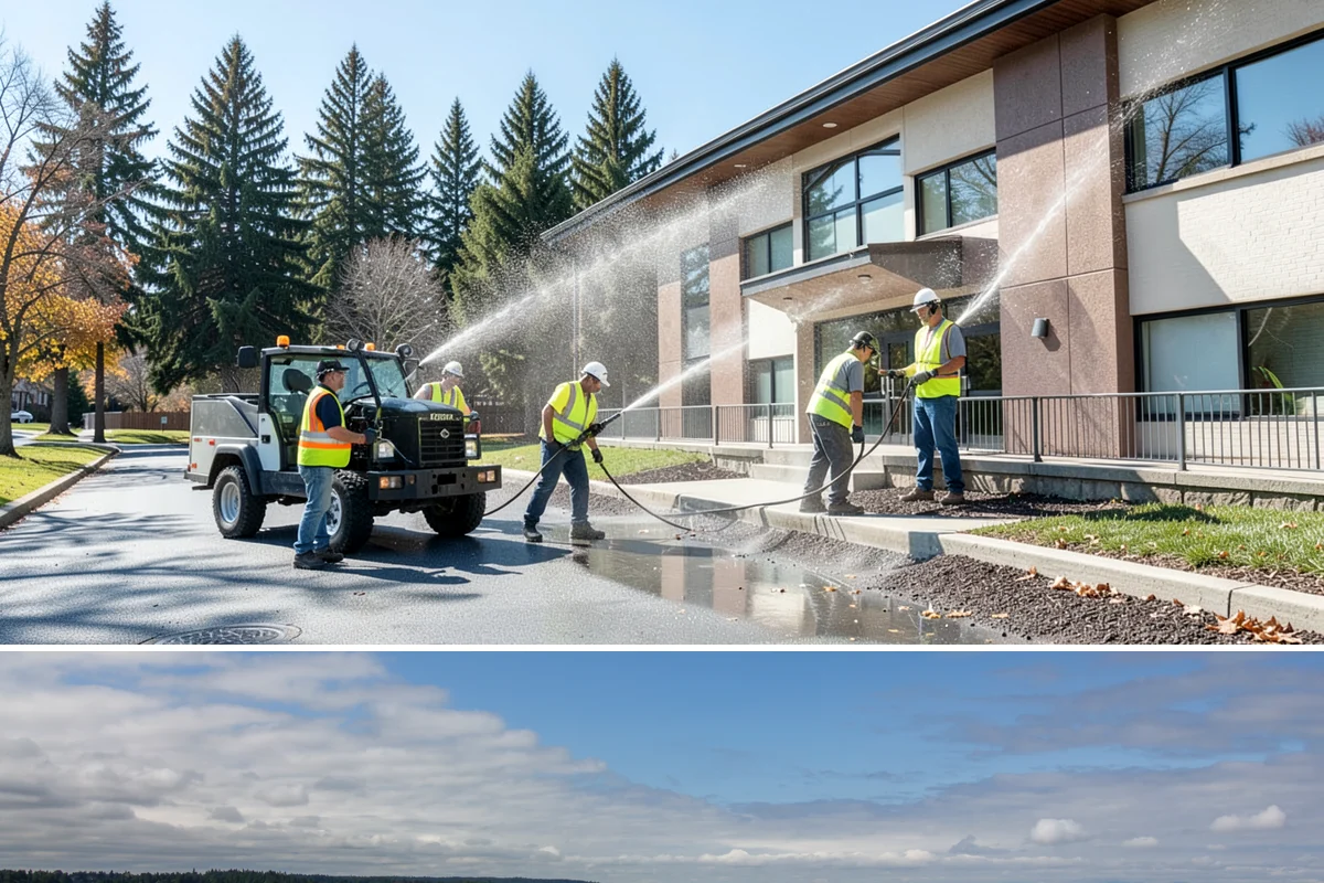 Bus Stop Cleaning in University Place, Pierce County, WA - Bus-stop cleaning runs year-round, with increased frequency valuable through wet fall and winter months when tracked-in grime...