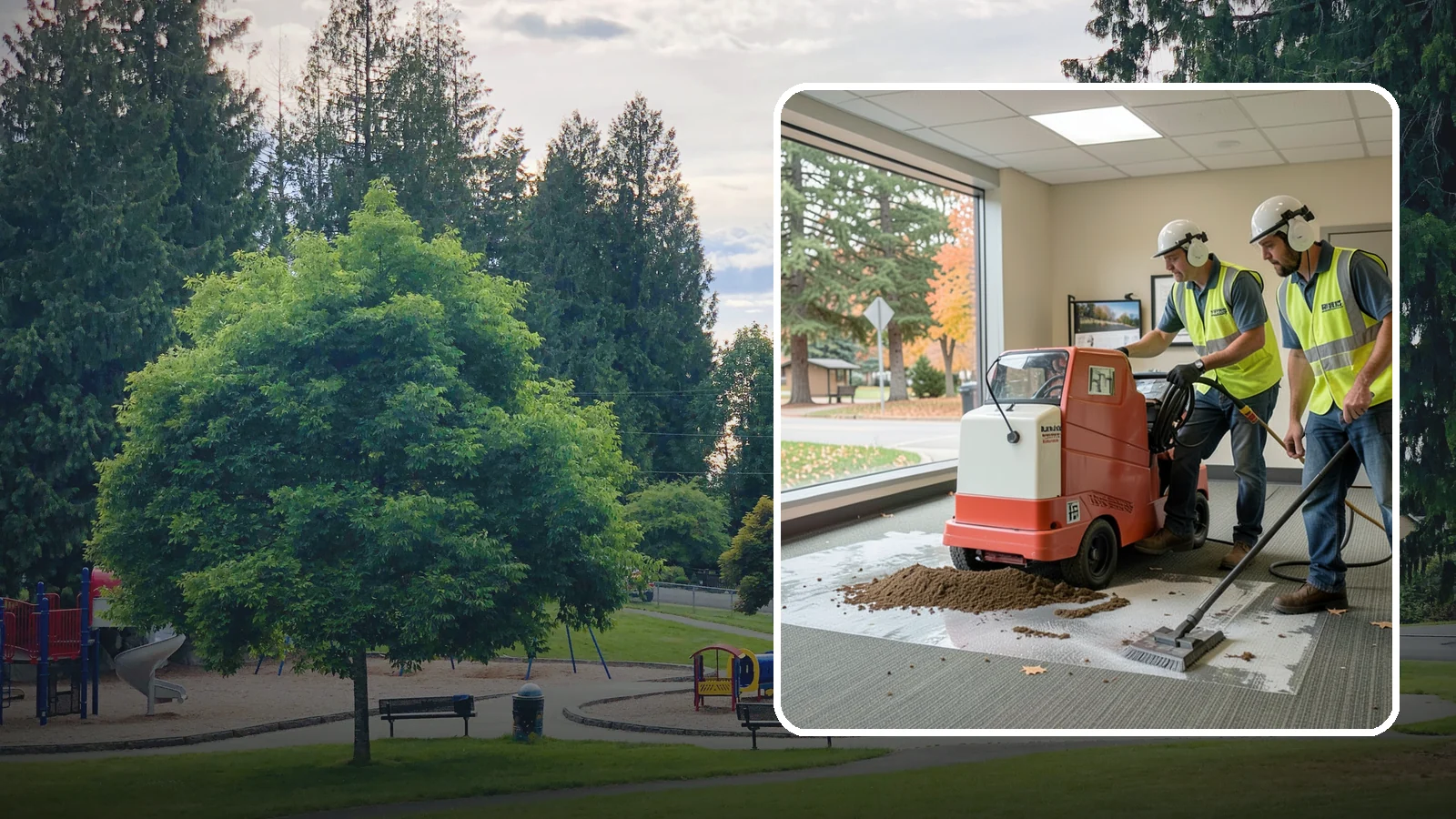 Carpet Cleaning in Bonney Lake, Pierce County, WA - Commercial hot-water extraction lifts embedded soil and Pacific Northwest moisture from carpeted public spaces.
