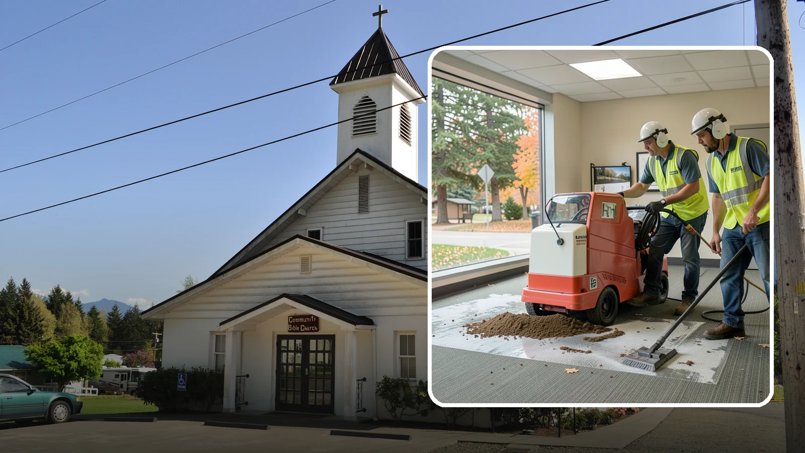 Carpet Cleaning in Concrete, Skagit County, WA - Commercial hot-water extraction lifts embedded soil and Pacific Northwest moisture from carpeted public spaces.