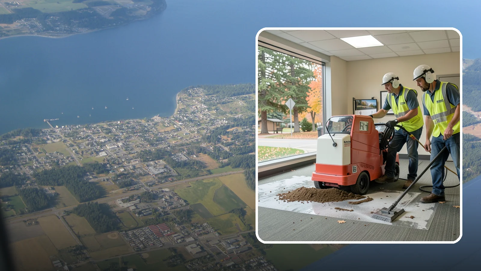 Carpet Cleaning in Coupeville, Island County, WA - Commercial hot-water extraction lifts embedded soil and Pacific Northwest moisture from carpeted public spaces.