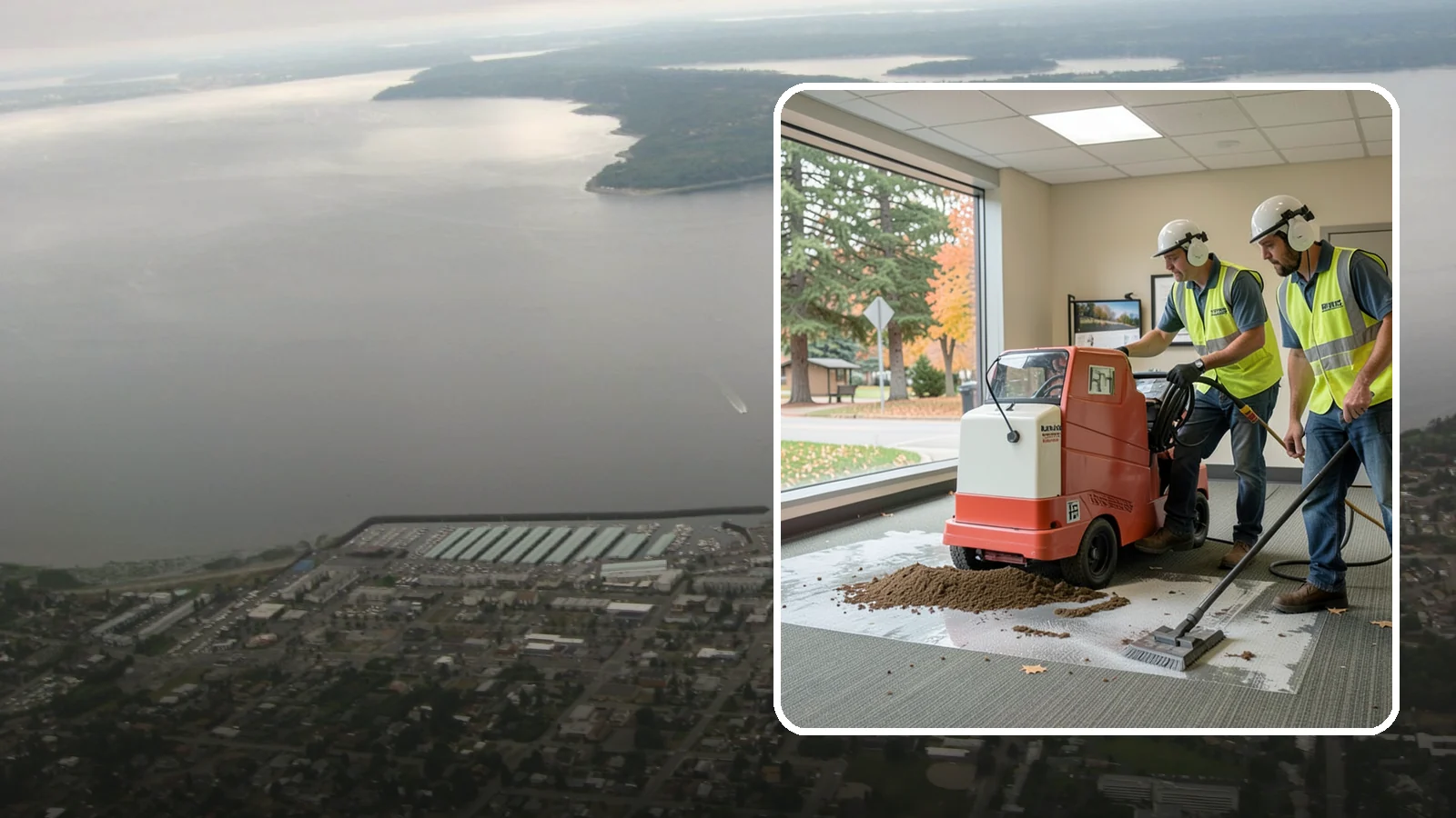 Carpet Cleaning in Des Moines, King County, WA - Commercial hot-water extraction lifts embedded soil and Pacific Northwest moisture from carpeted public spaces.