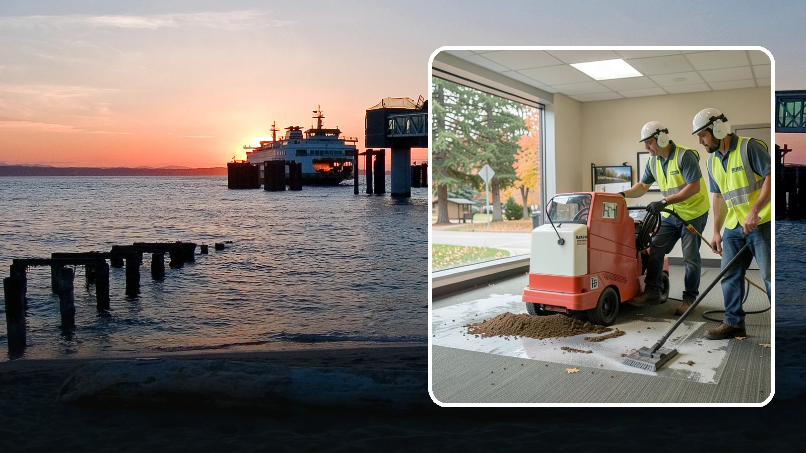 Carpet Cleaning in Edmonds, Snohomish County, WA - Commercial hot-water extraction lifts embedded soil and Pacific Northwest moisture from carpeted public spaces.