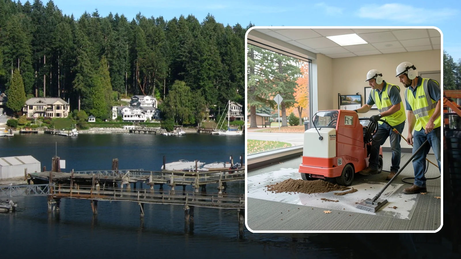 Carpet Cleaning in Gig Harbor, Pierce County, WA - Commercial hot-water extraction lifts embedded soil and Pacific Northwest moisture from carpeted public spaces.