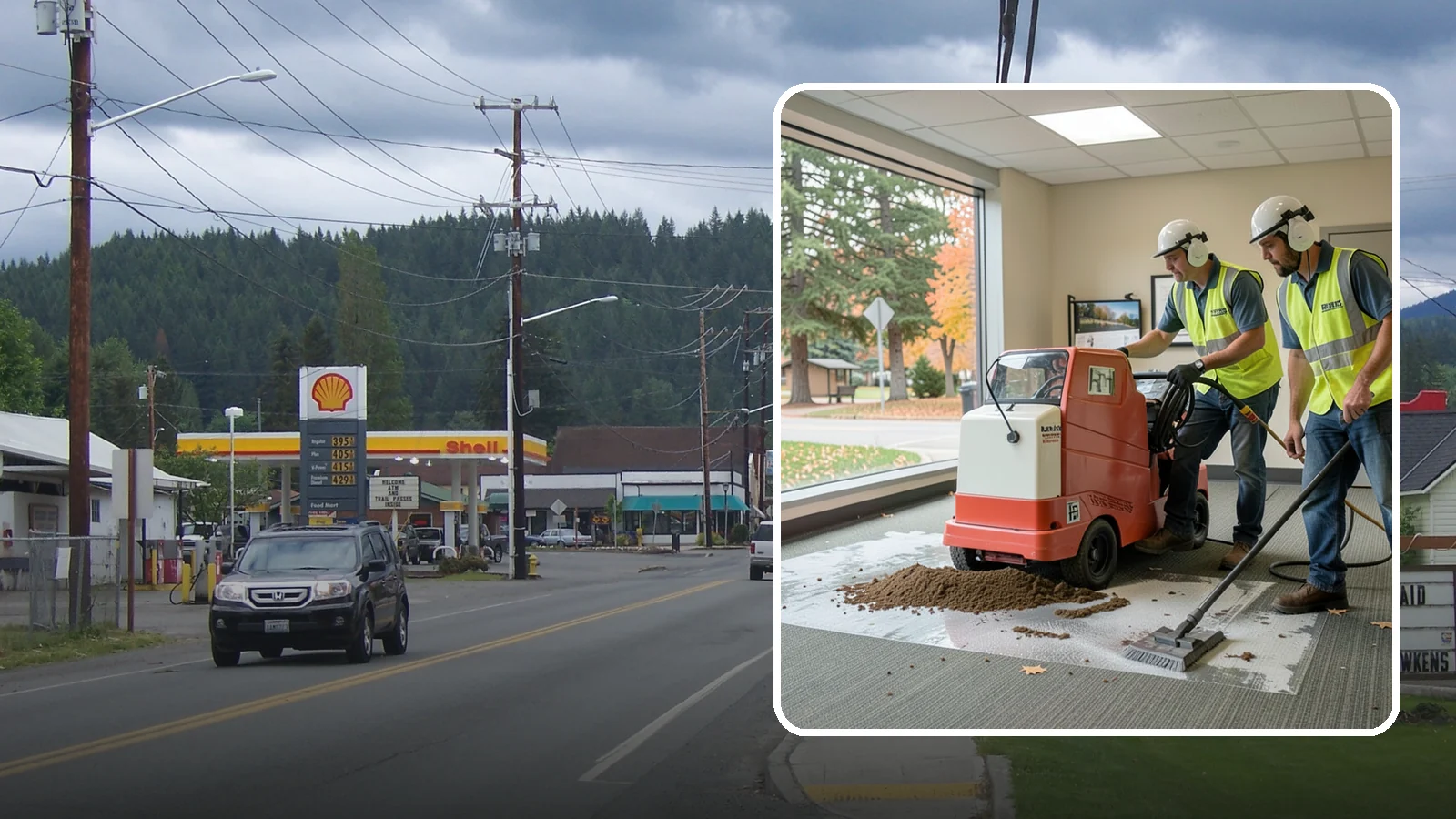 Carpet Cleaning in Granite Falls, Snohomish County, WA - Commercial hot-water extraction lifts embedded soil and Pacific Northwest moisture from carpeted public spaces.