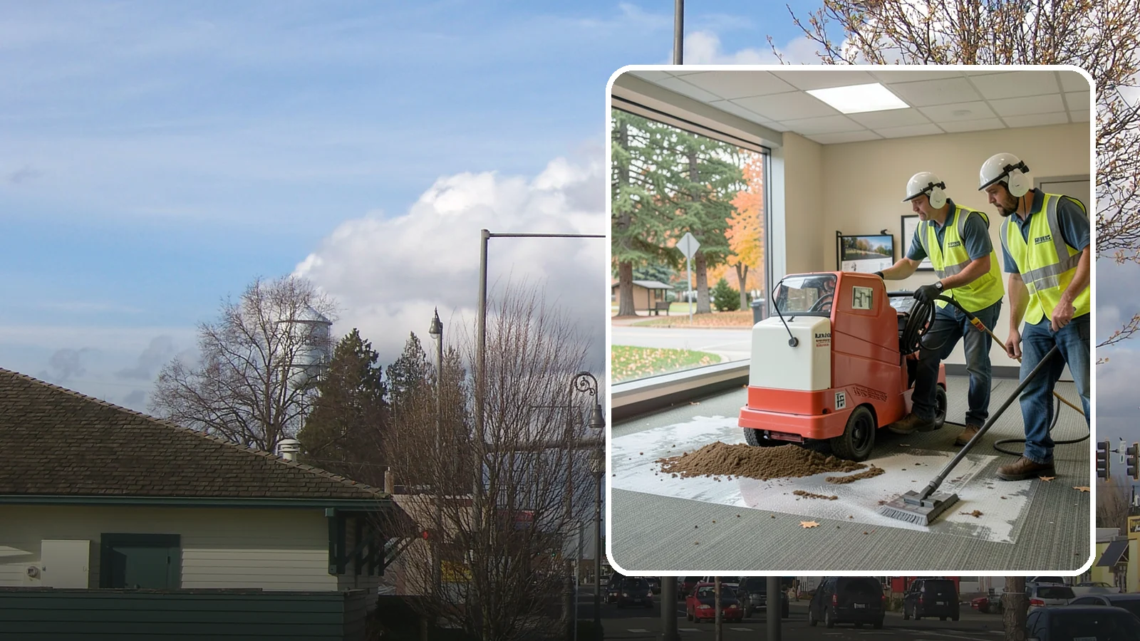 Carpet Cleaning in Marysville, Snohomish County, WA - Commercial hot-water extraction lifts embedded soil and Pacific Northwest moisture from carpeted public spaces.