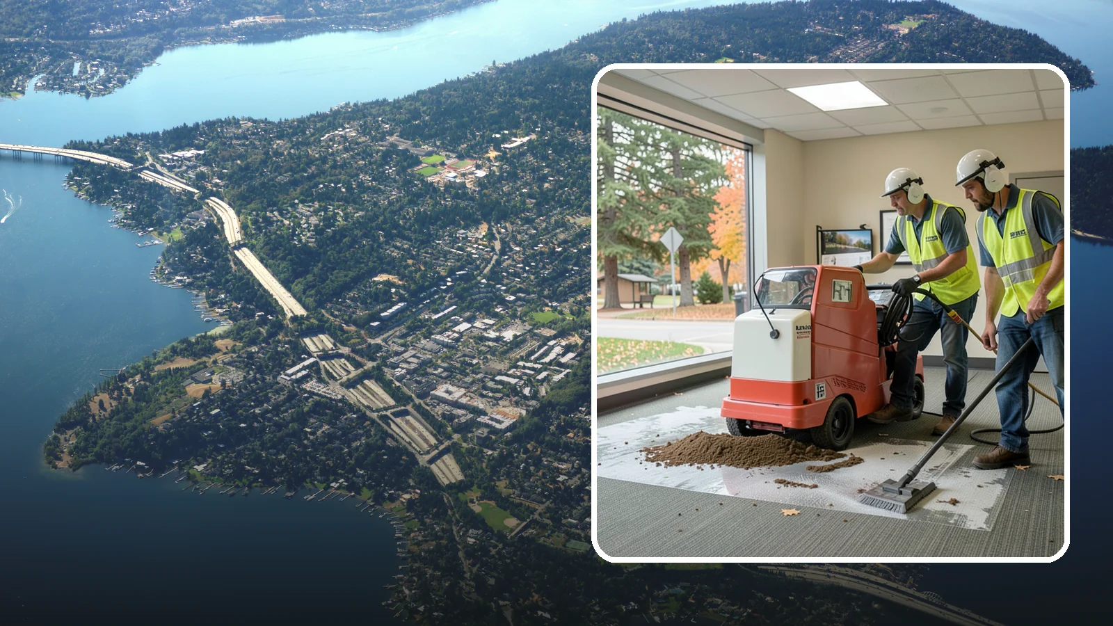 Carpet Cleaning in Mercer Island, King County, WA - Commercial hot-water extraction lifts embedded soil and Pacific Northwest moisture from carpeted public spaces.