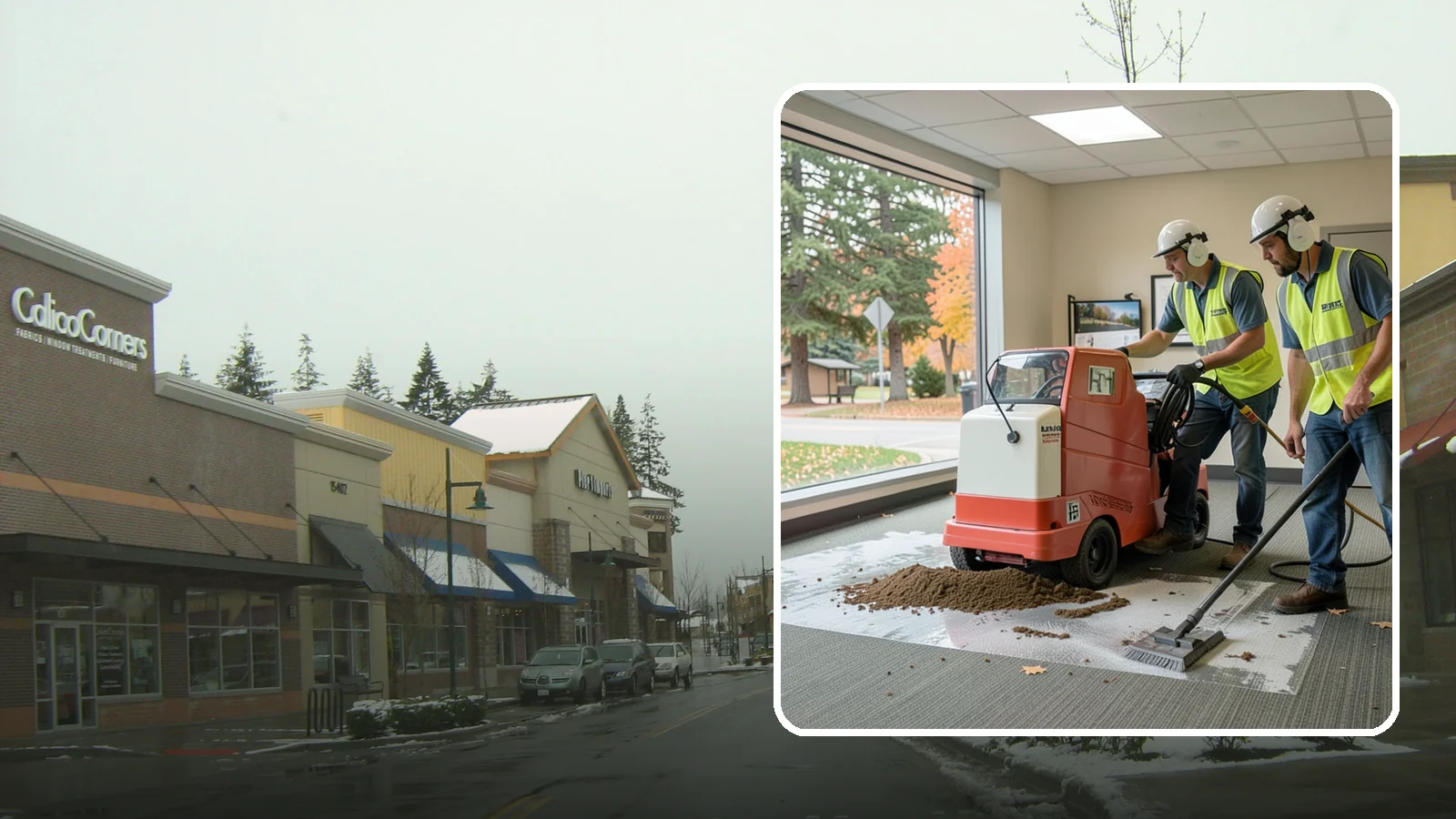 Carpet Cleaning in Mill Creek, Snohomish County, WA - Commercial hot-water extraction lifts embedded soil and Pacific Northwest moisture from carpeted public spaces.