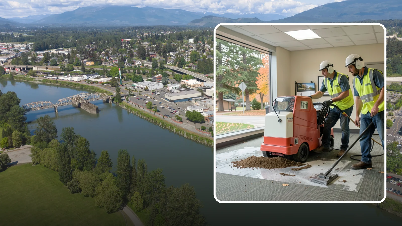 Carpet Cleaning in Mount Vernon, Skagit County, WA - Commercial hot-water extraction lifts embedded soil and Pacific Northwest moisture from carpeted public spaces.