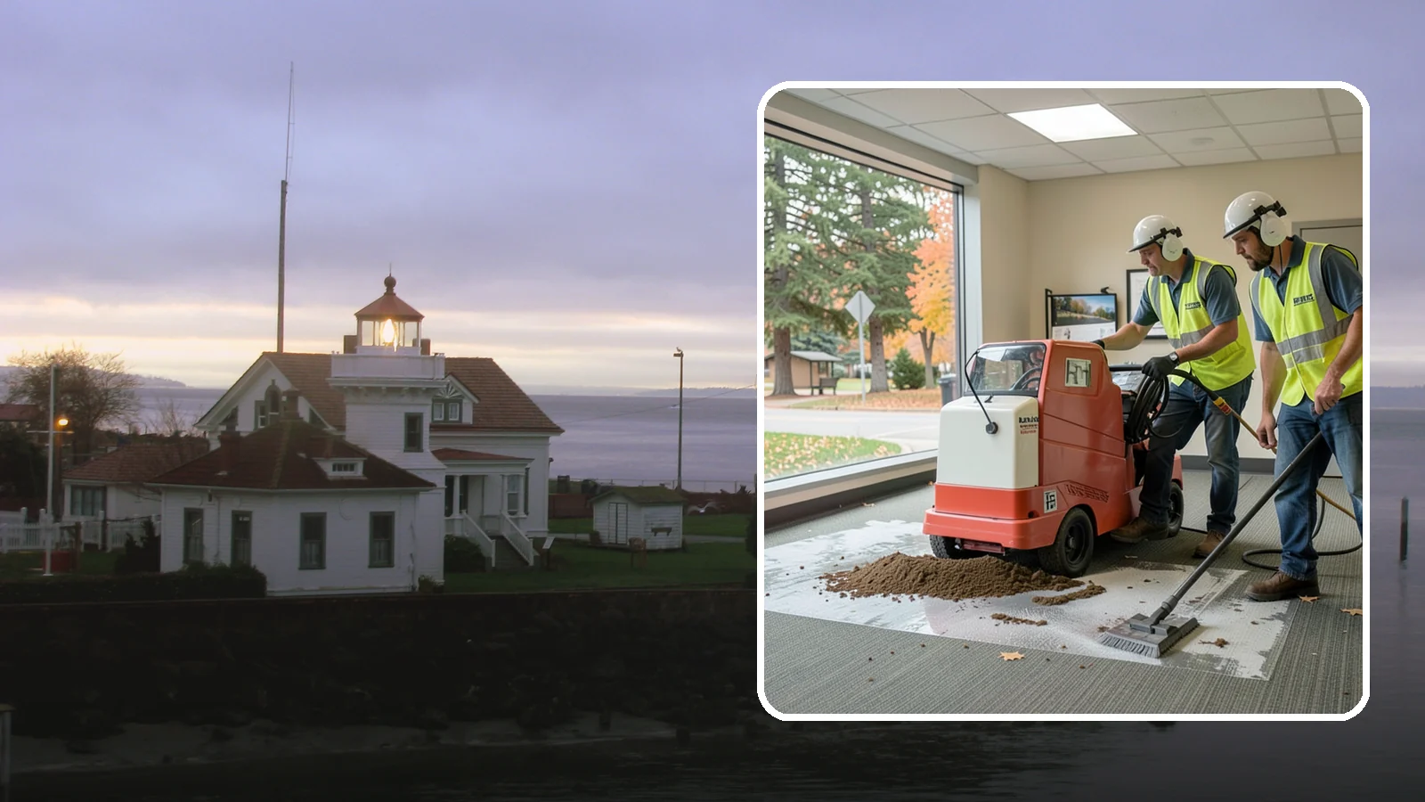 Carpet Cleaning in Mukilteo, Snohomish County, WA - Commercial hot-water extraction lifts embedded soil and Pacific Northwest moisture from carpeted public spaces.