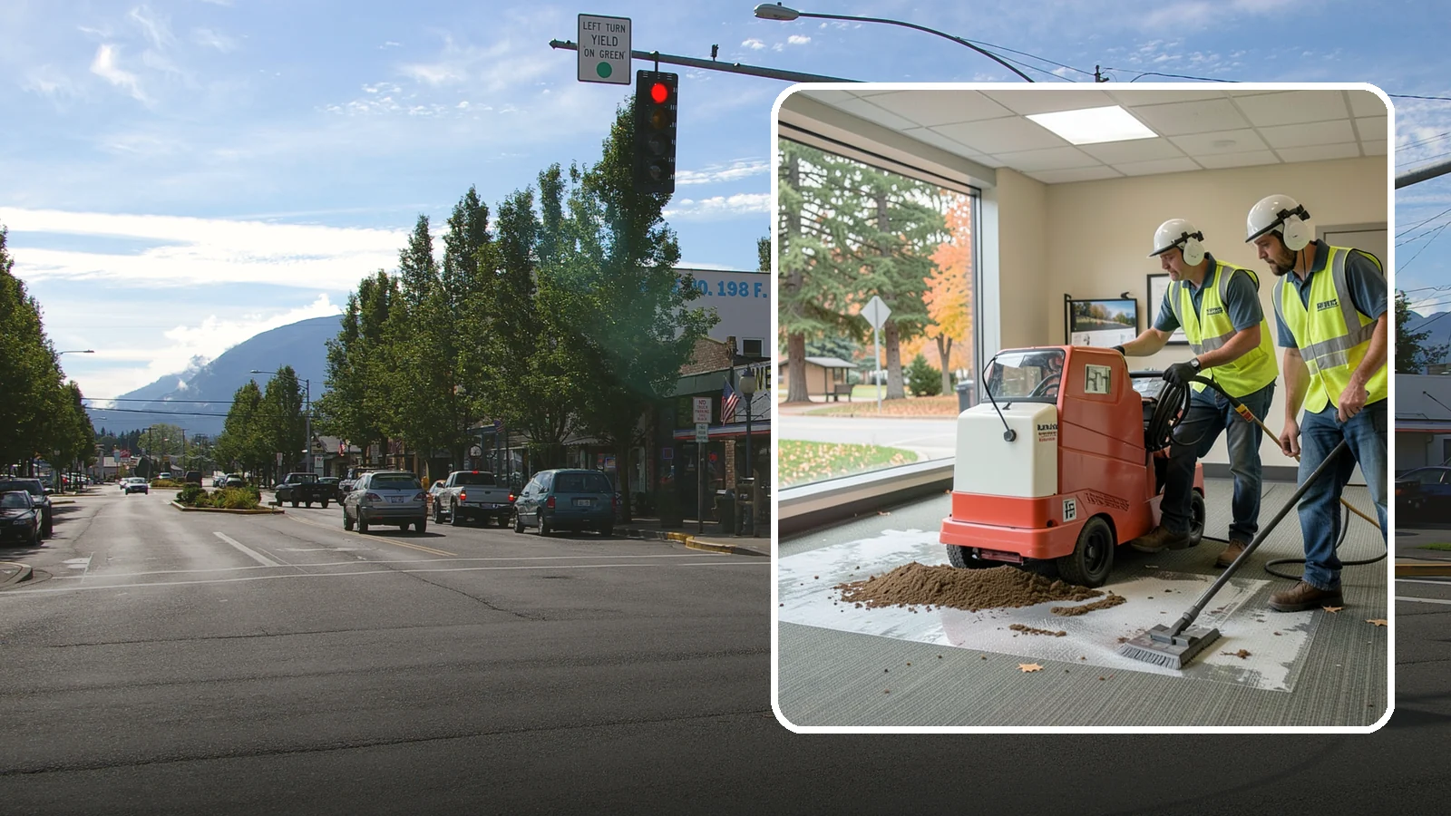 Carpet Cleaning in North Bend, King County, WA - Commercial hot-water extraction lifts embedded soil and Pacific Northwest moisture from carpeted public spaces.