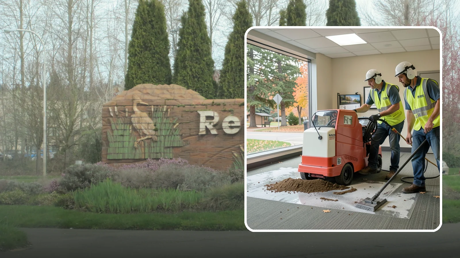 Carpet Cleaning in Renton, King County, WA - Commercial hot-water extraction lifts embedded soil and Pacific Northwest moisture from carpeted public spaces.