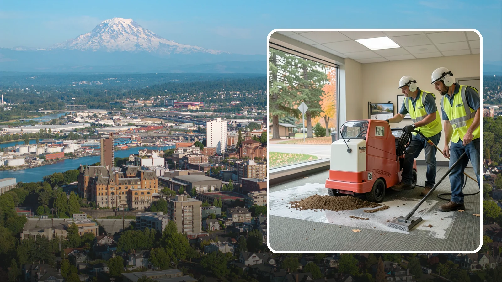 Carpet Cleaning in Tacoma, Pierce County, WA - Commercial hot-water extraction lifts embedded soil and Pacific Northwest moisture from carpeted public spaces.