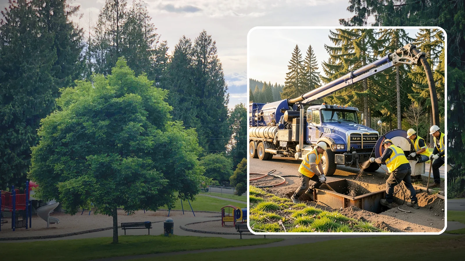Catch Basin Cleaning in Bonney Lake, Pierce County, WA - Catch basin cleaning and sump cleanout that restores storm system capacity and meets NPDES maintenance standards.