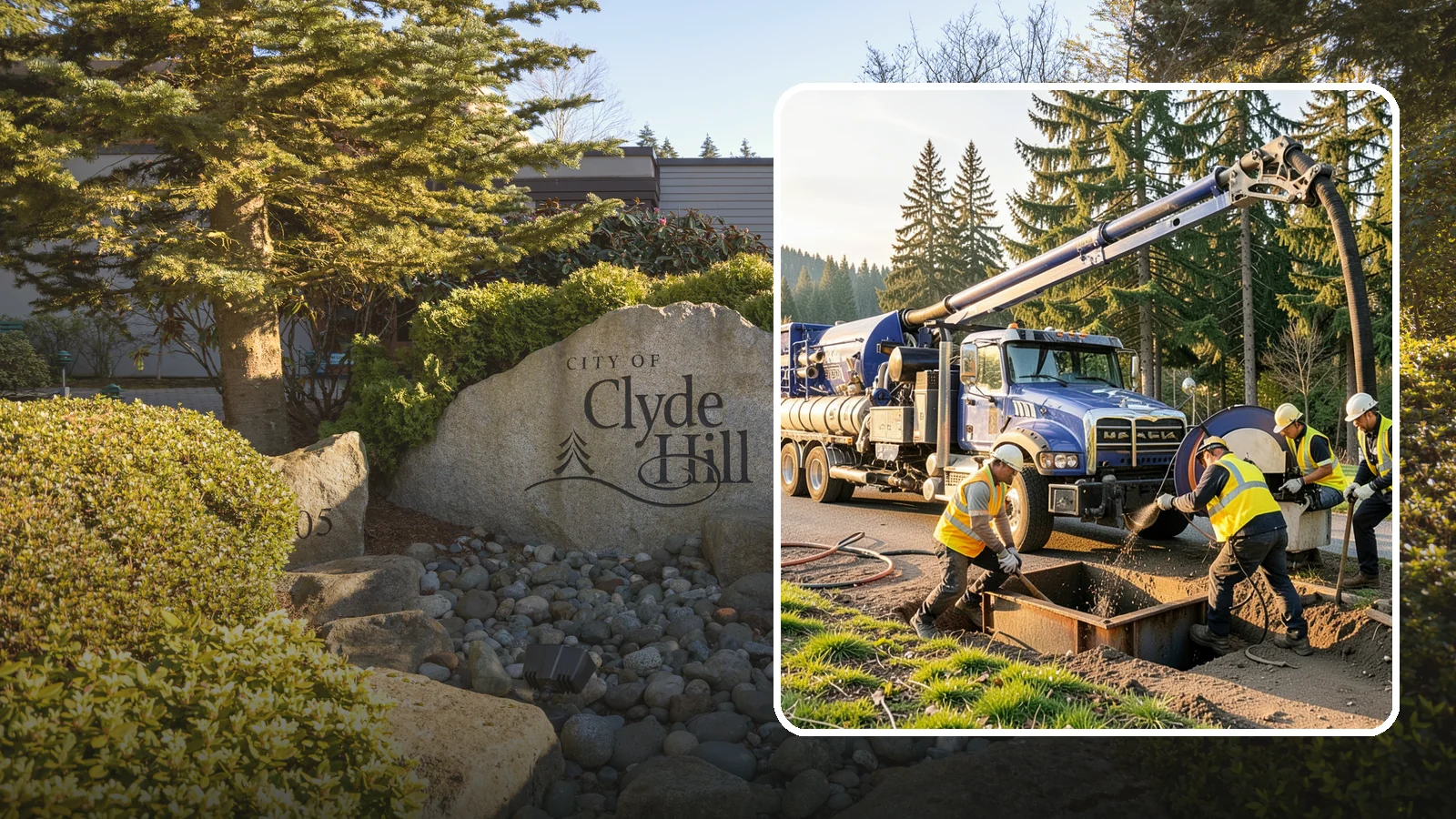 Catch Basin Cleaning in Clyde Hill, King County, WA - Catch basin cleaning and sump cleanout that restores storm system capacity and meets NPDES maintenance standards.