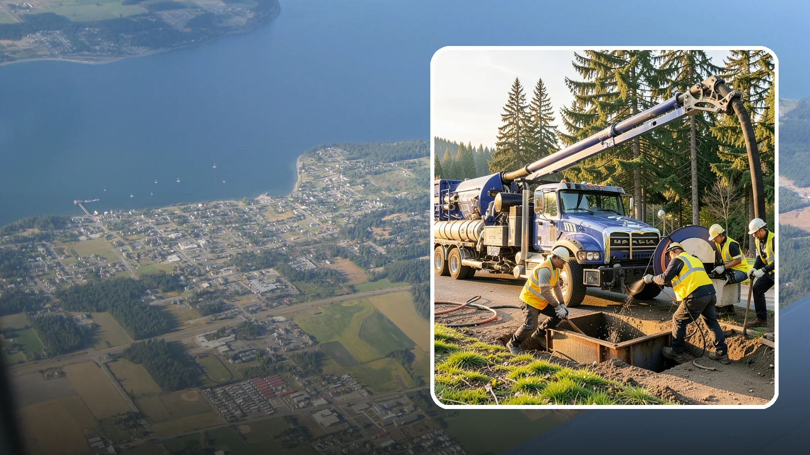 Catch Basin Cleaning in Coupeville, Island County, WA - Catch basin cleaning and sump cleanout that restores storm system capacity and meets NPDES maintenance standards.