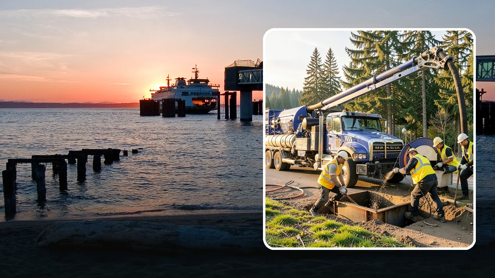Catch Basin Cleaning in Edmonds, Snohomish County, WA - Catch basin cleaning and sump cleanout that restores storm system capacity and meets NPDES maintenance standards.