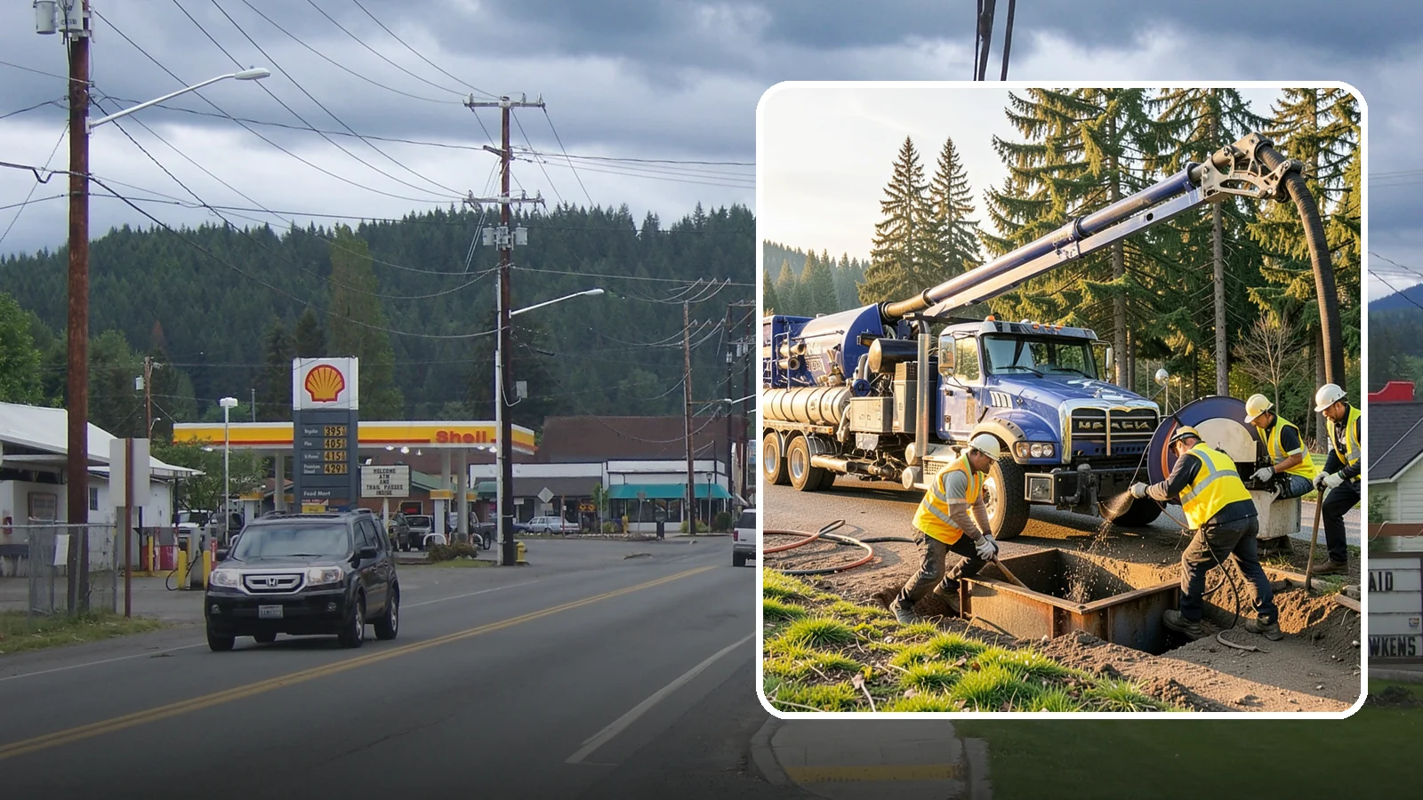 Catch Basin Cleaning in Granite Falls, Snohomish County, WA - Catch basin cleaning and sump cleanout that restores storm system capacity and meets NPDES maintenance standards.