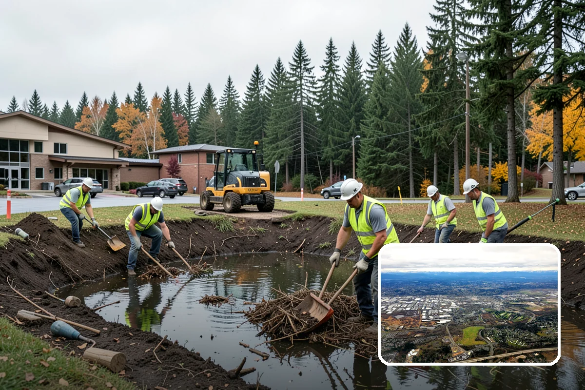 Catch Basin Cleaning in Kent, King County, WA - Restores full sump and inlet capacity to prevent surface flooding