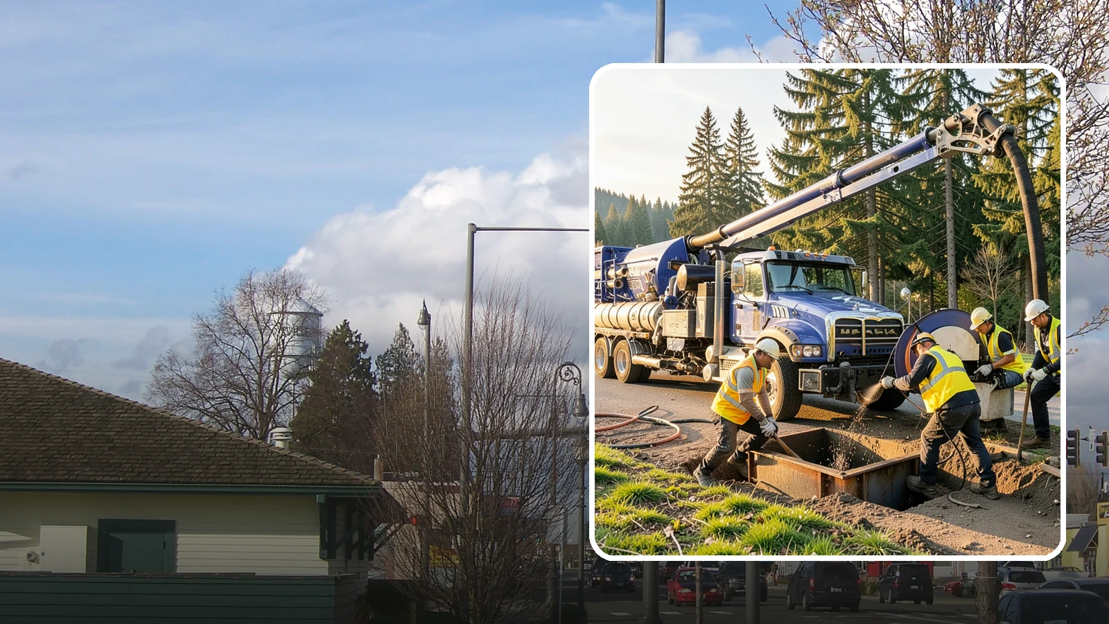 Catch Basin Cleaning in Marysville, Snohomish County, WA - Catch basin cleaning and sump cleanout that restores storm system capacity and meets NPDES maintenance standards.