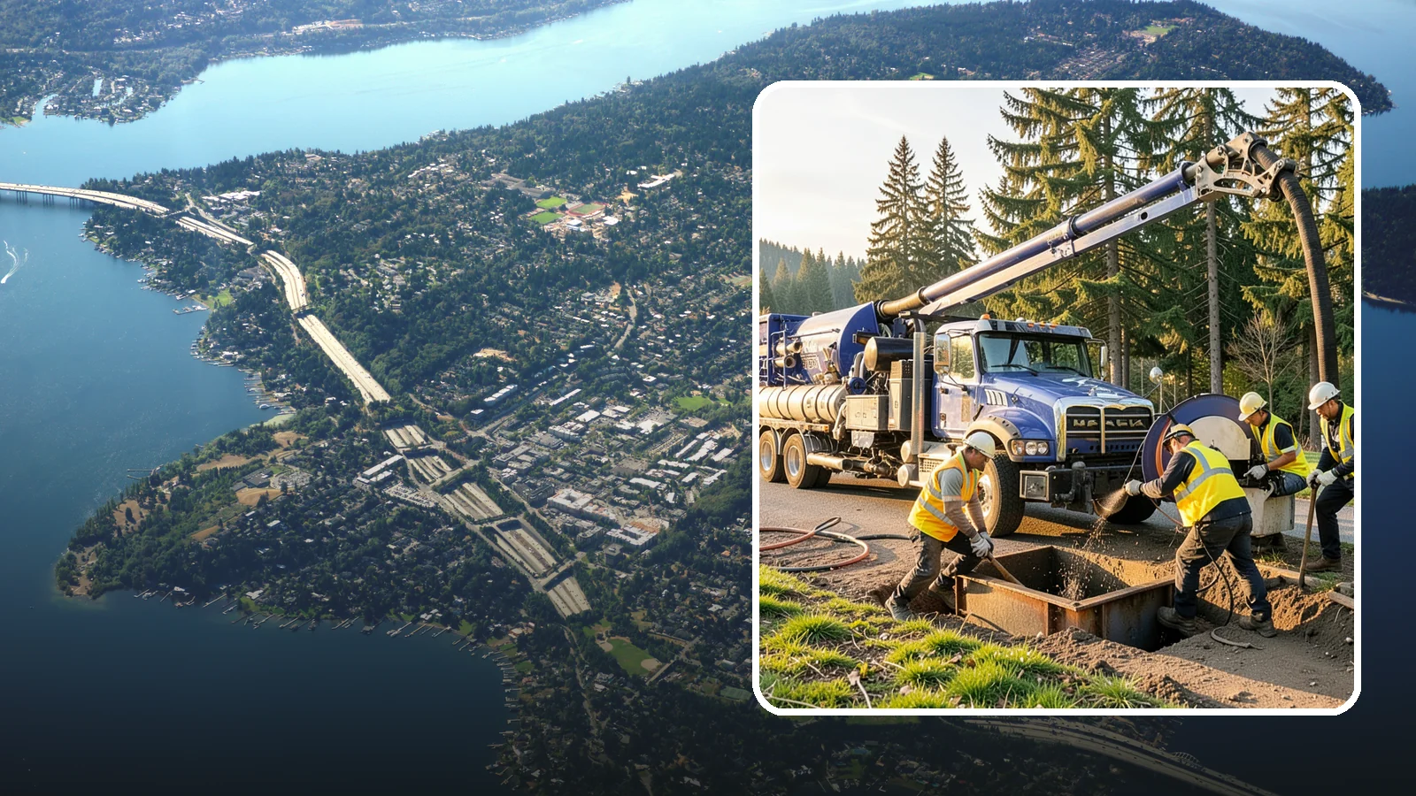 Catch Basin Cleaning in Mercer Island, King County, WA - Catch basin cleaning and sump cleanout that restores storm system capacity and meets NPDES maintenance standards.