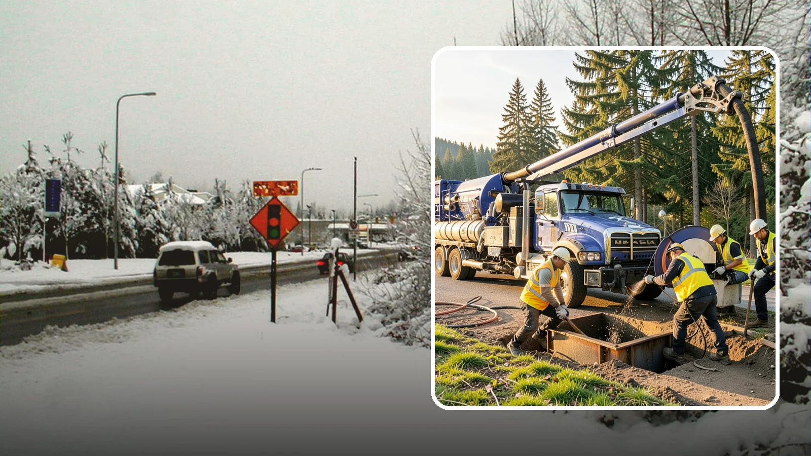 Catch Basin Cleaning in Newcastle, King County, WA - Catch basin cleaning and sump cleanout that restores storm system capacity and meets NPDES maintenance standards.