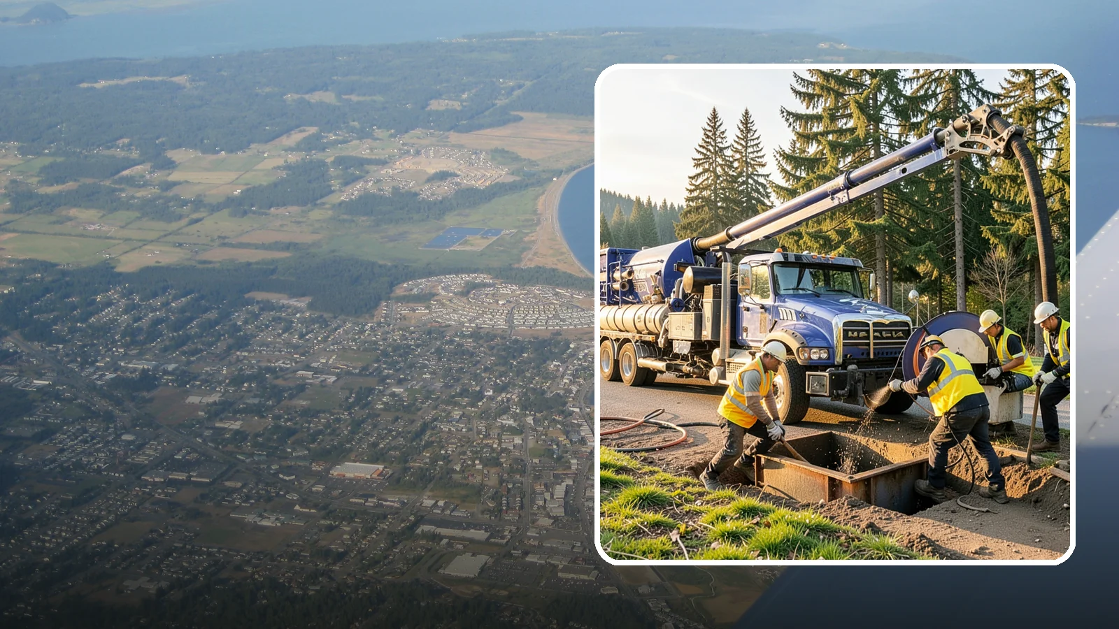 Catch Basin Cleaning in Oak Harbor, Island County, WA - Catch basin cleaning and sump cleanout that restores storm system capacity and meets NPDES maintenance standards.