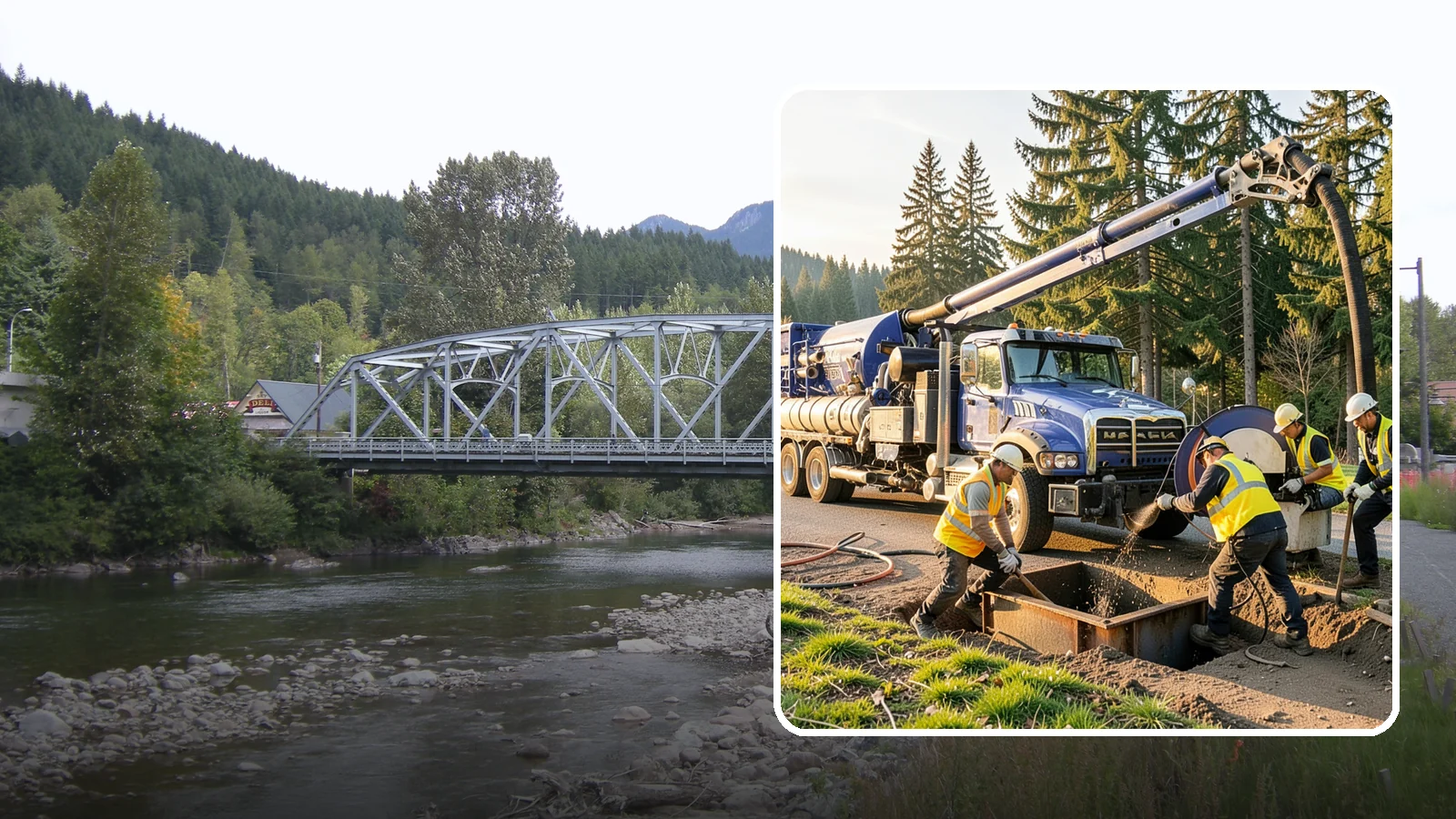 Catch Basin Cleaning in Skykomish, King County, WA - Catch basin cleaning and sump cleanout that restores storm system capacity and meets NPDES maintenance standards.