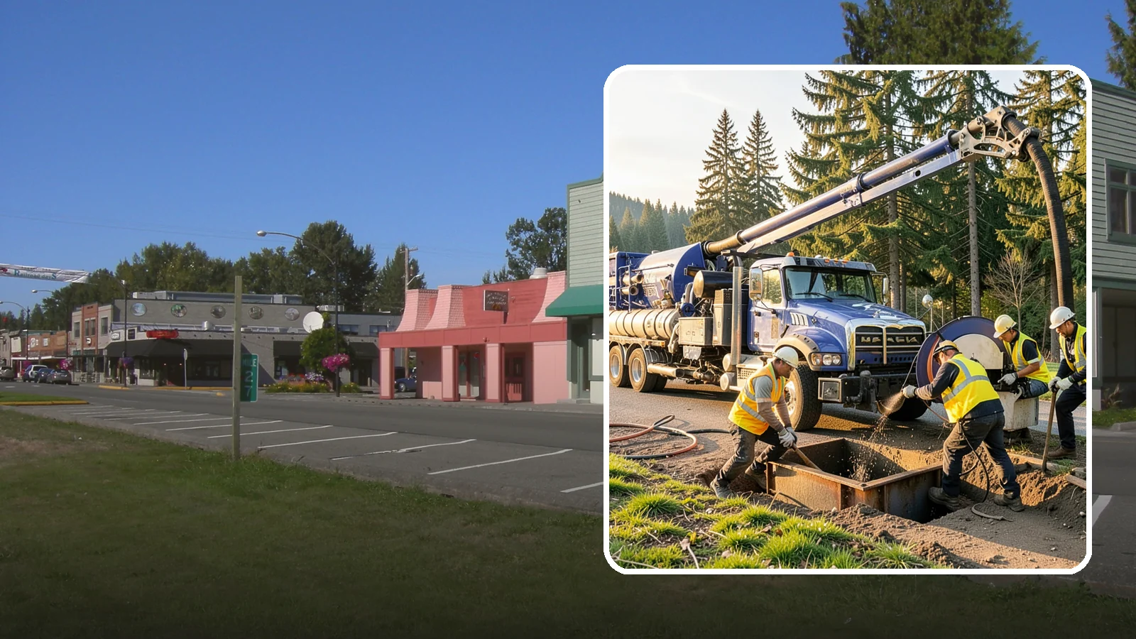 Catch Basin Cleaning in Snoqualmie, King County, WA - Catch basin cleaning and sump cleanout that restores storm system capacity and meets NPDES maintenance standards.