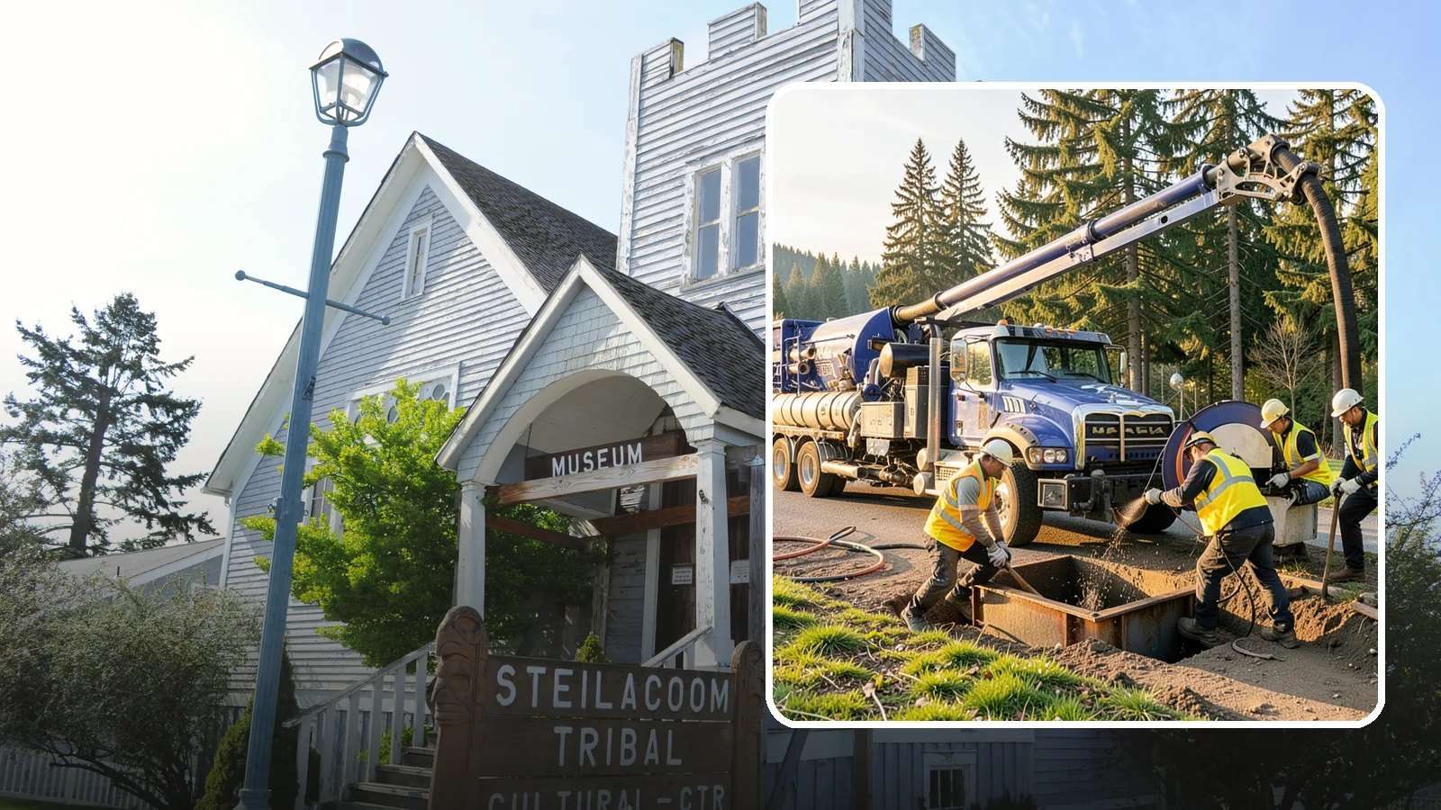 Catch Basin Cleaning in Steilacoom, Pierce County, WA - Catch basin cleaning and sump cleanout that restores storm system capacity and meets NPDES maintenance standards.
