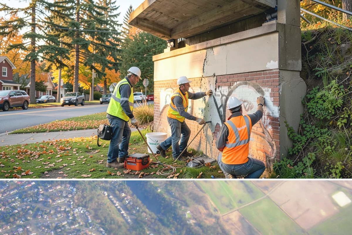 Catch Basin Maintenance in Algona, King County, WA - Cleaning is prioritized in late summer and early fall to restore capacity before the region's heavy October-through-March rains.