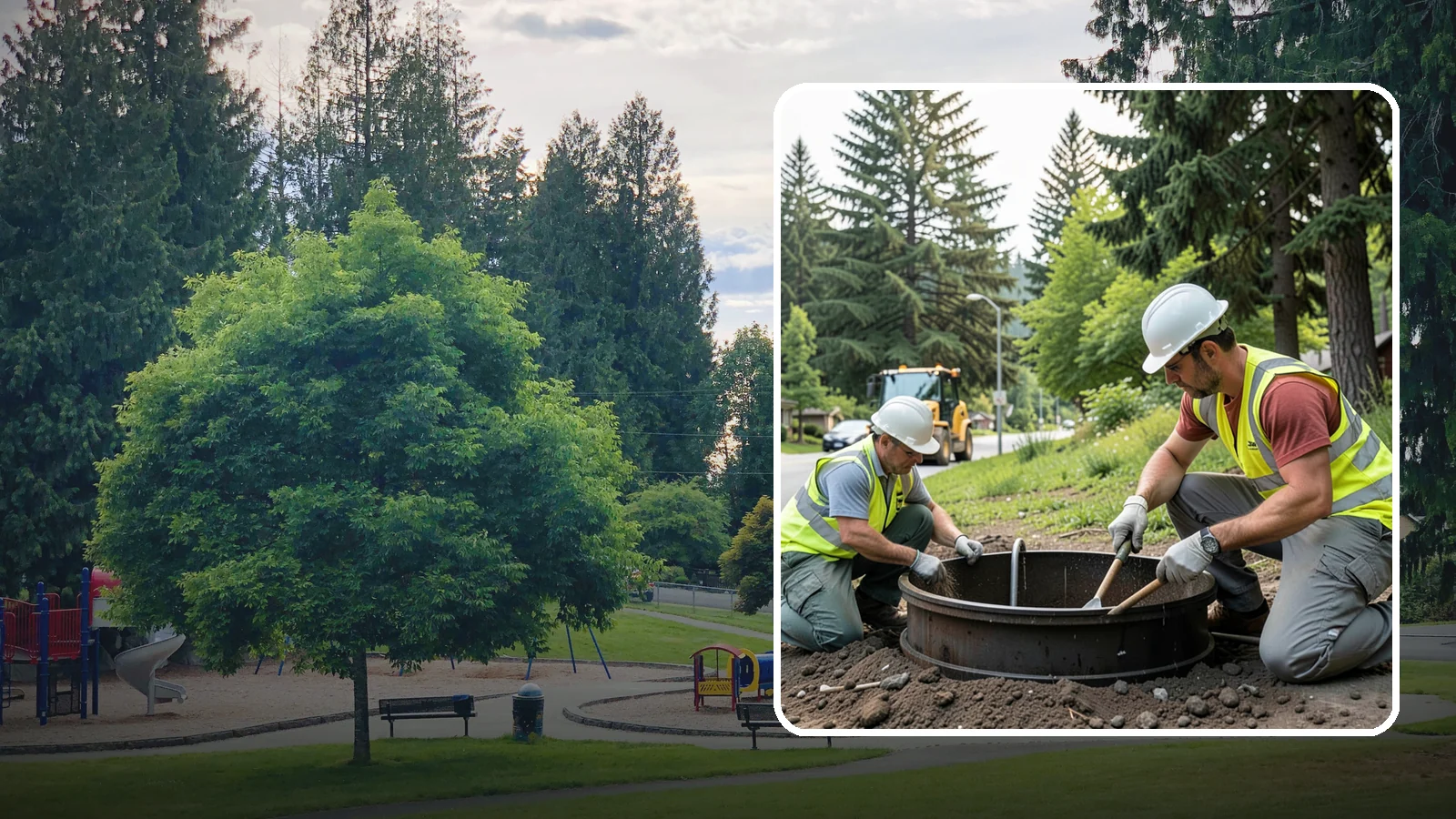 Catch Basin Maintenance in Bonney Lake, Pierce County, WA - Inspection and cleaning of catch basins to maintain capacity and meet stormwater permit requirements.
