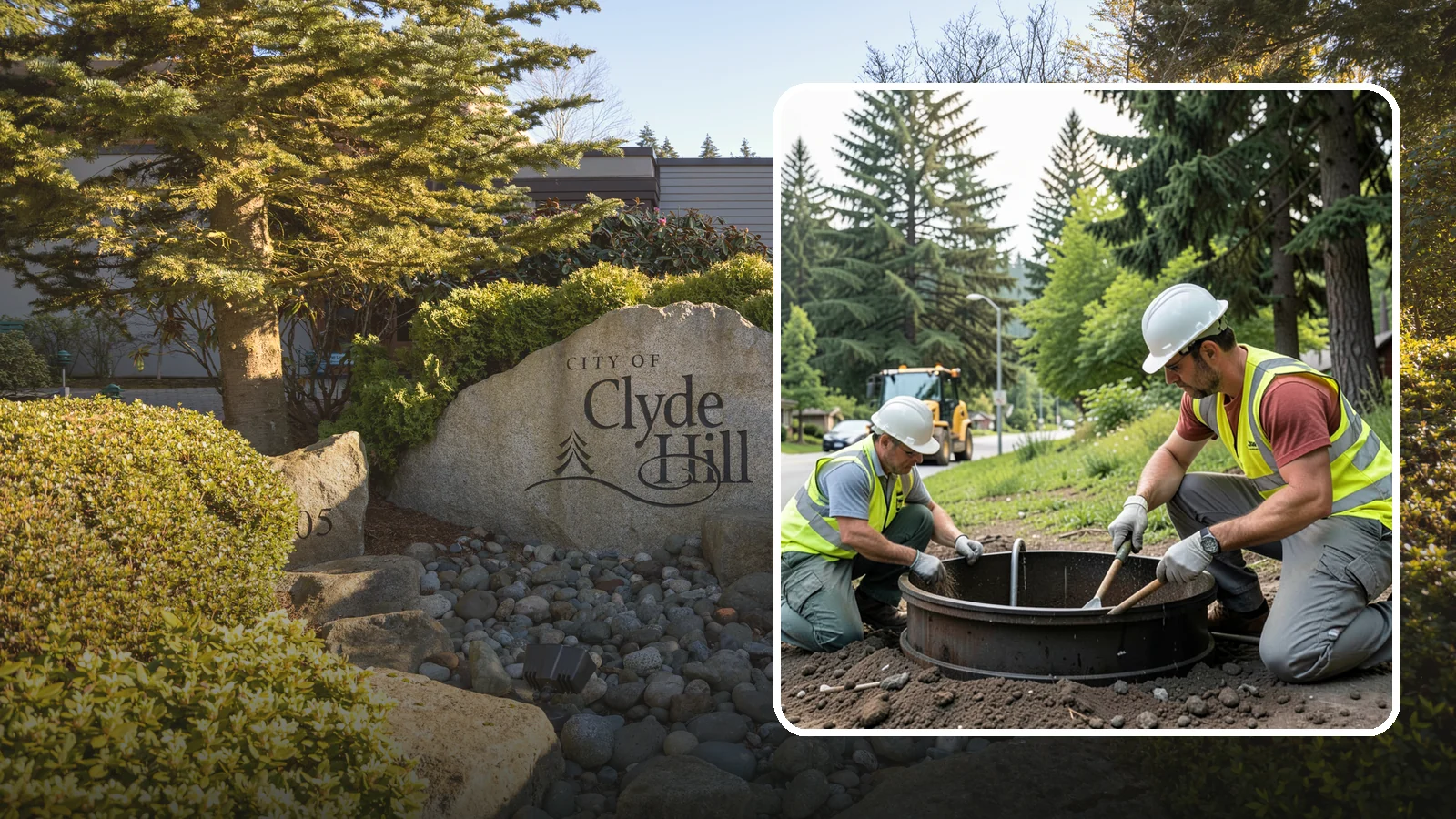 Catch Basin Maintenance in Clyde Hill, King County, WA - Inspection and cleaning of catch basins to maintain capacity and meet stormwater permit requirements.