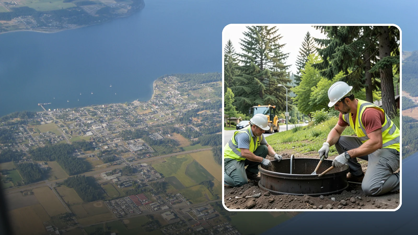 Catch Basin Maintenance in Coupeville, Island County, WA - Inspection and cleaning of catch basins to maintain capacity and meet stormwater permit requirements.