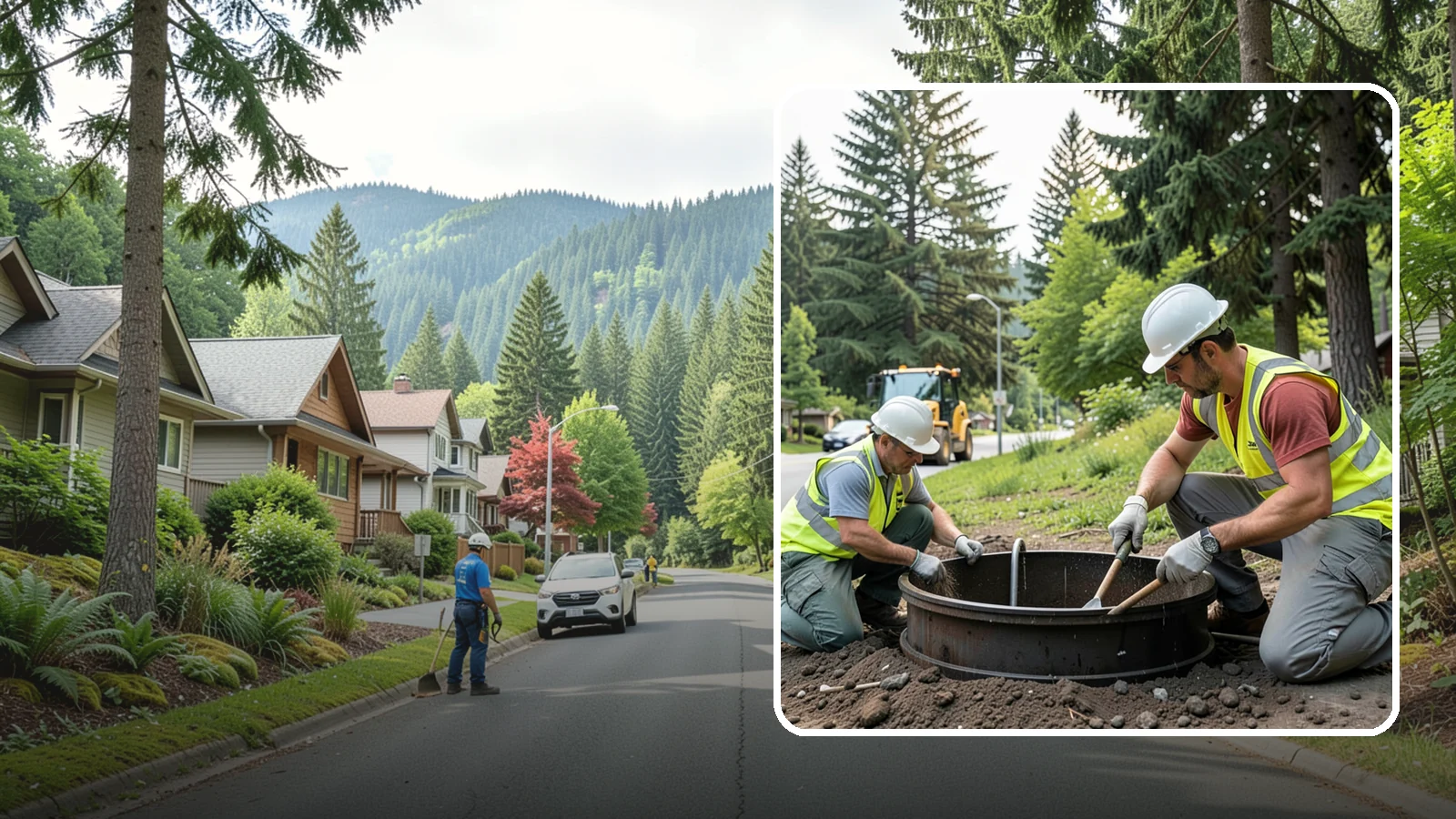 Catch Basin Maintenance in Darrington, Snohomish County, WA - Inspection and cleaning of catch basins to maintain capacity and meet stormwater permit requirements.