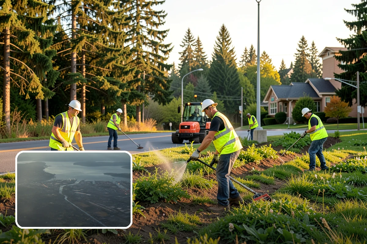 Catch Basin Maintenance in Fife, Pierce County, WA - Restored inlet capacity that reduces localized flooding