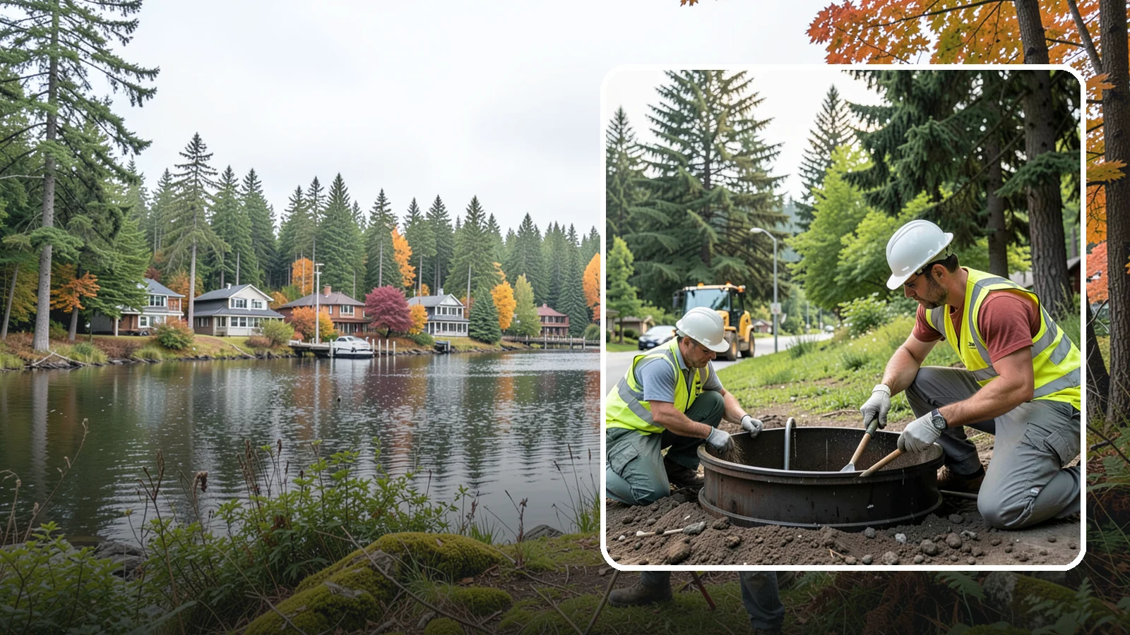 Catch Basin Maintenance in La Conner, Skagit County, WA - Inspection and cleaning of catch basins to maintain capacity and meet stormwater permit requirements.
