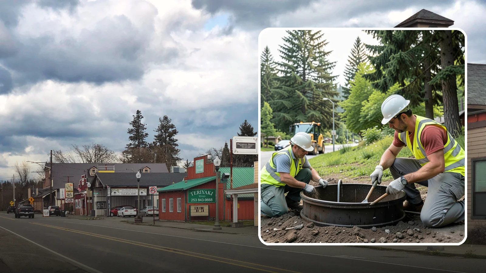 Catch Basin Maintenance in Roy, Pierce County, WA - Inspection and cleaning of catch basins to maintain capacity and meet stormwater permit requirements.