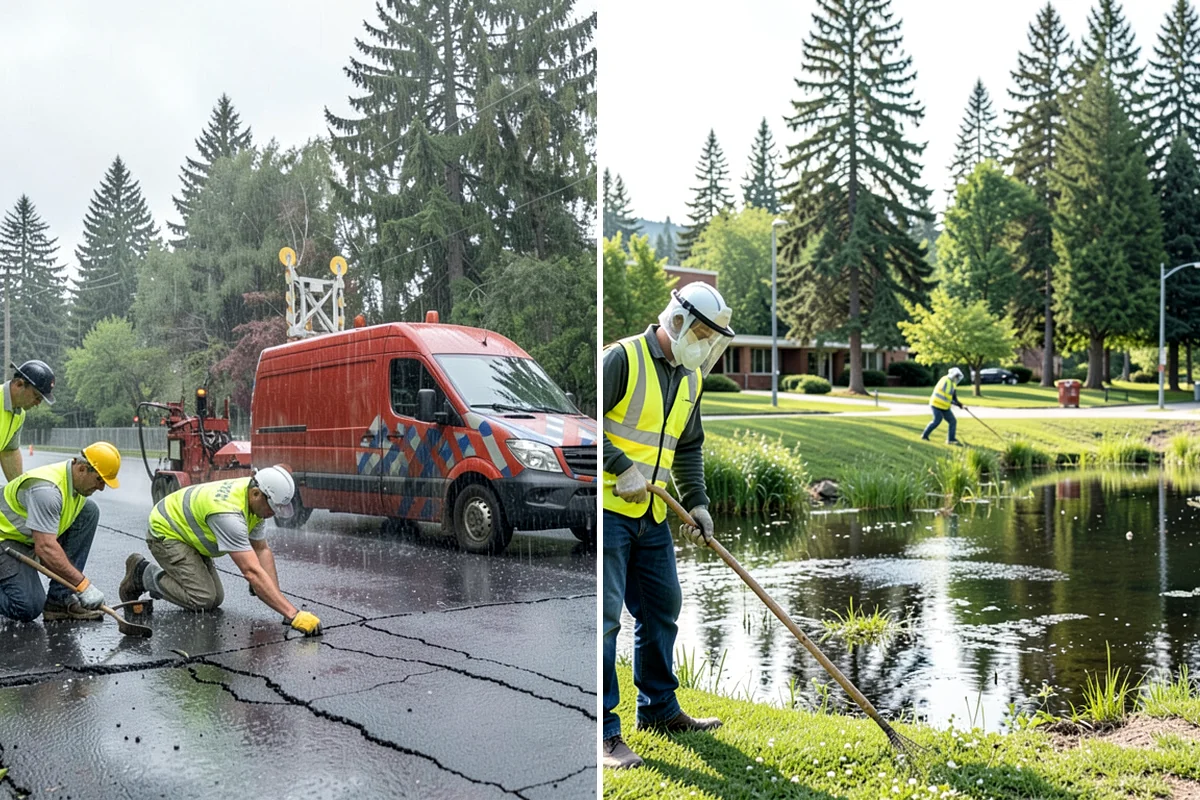 Catch Basin Maintenance in Shoreline, King County, WA - Locate and inspect basins, recording sump depth and condition