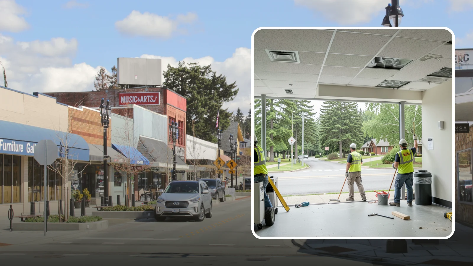 Ceiling Tile Replacement in Bothell, King County, WA - Suspended ceiling tile and grid replacement that refreshes public interiors and restores fire ratings.