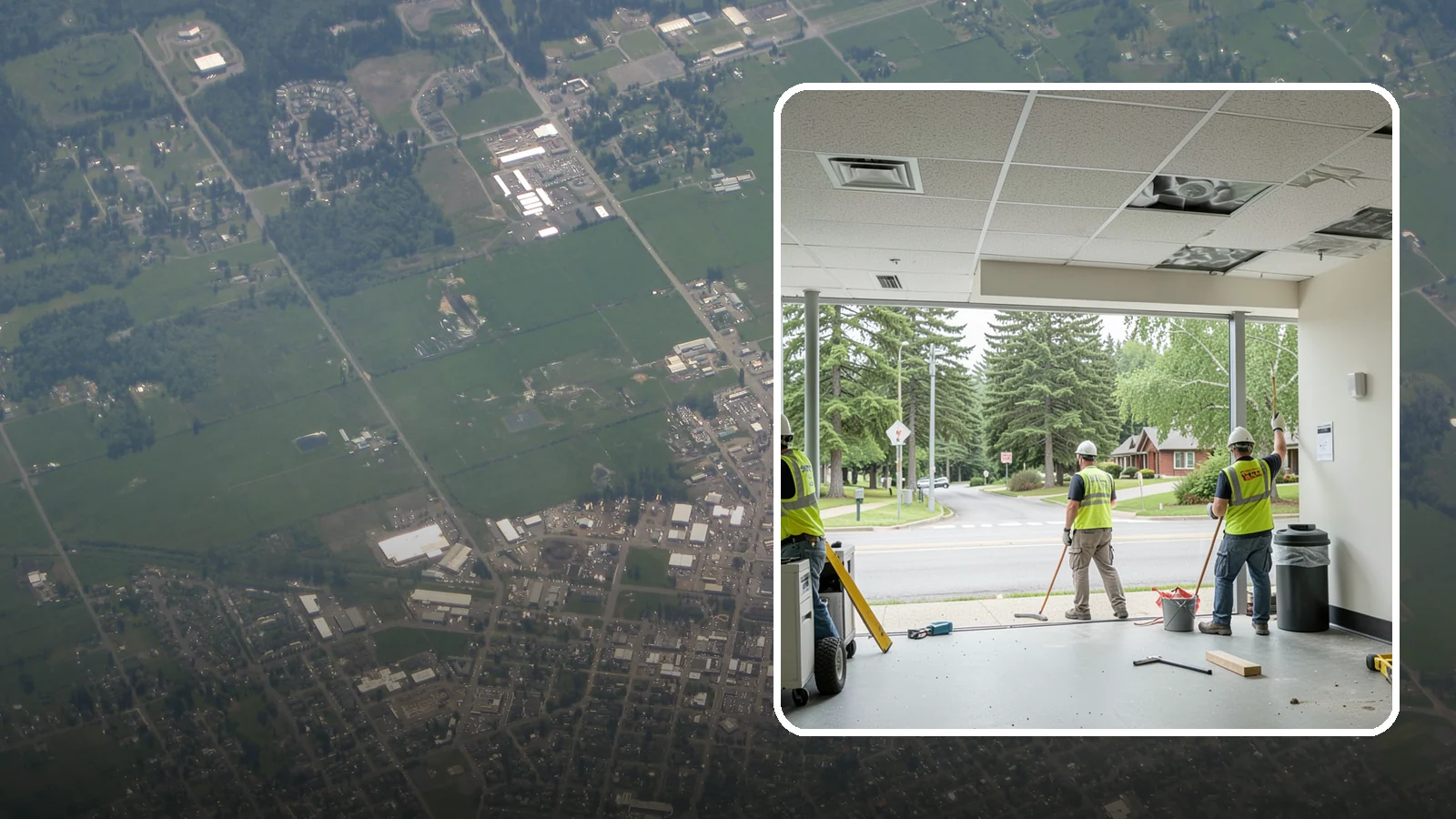 Ceiling Tile Replacement in Enumclaw, King County, WA - Suspended ceiling tile and grid replacement that refreshes public interiors and restores fire ratings.