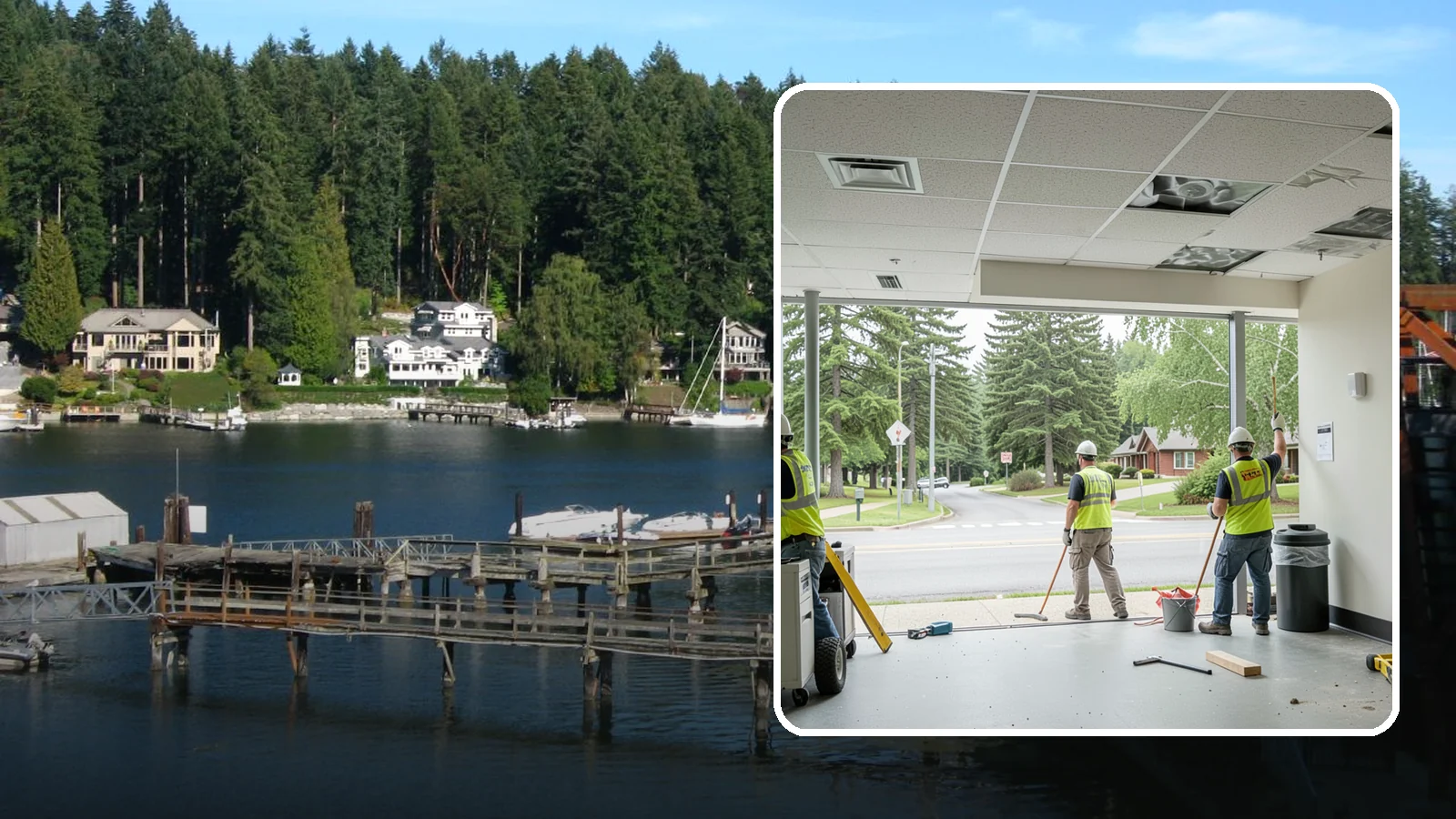 Ceiling Tile Replacement in Gig Harbor, Pierce County, WA - Suspended ceiling tile and grid replacement that refreshes public interiors and restores fire ratings.